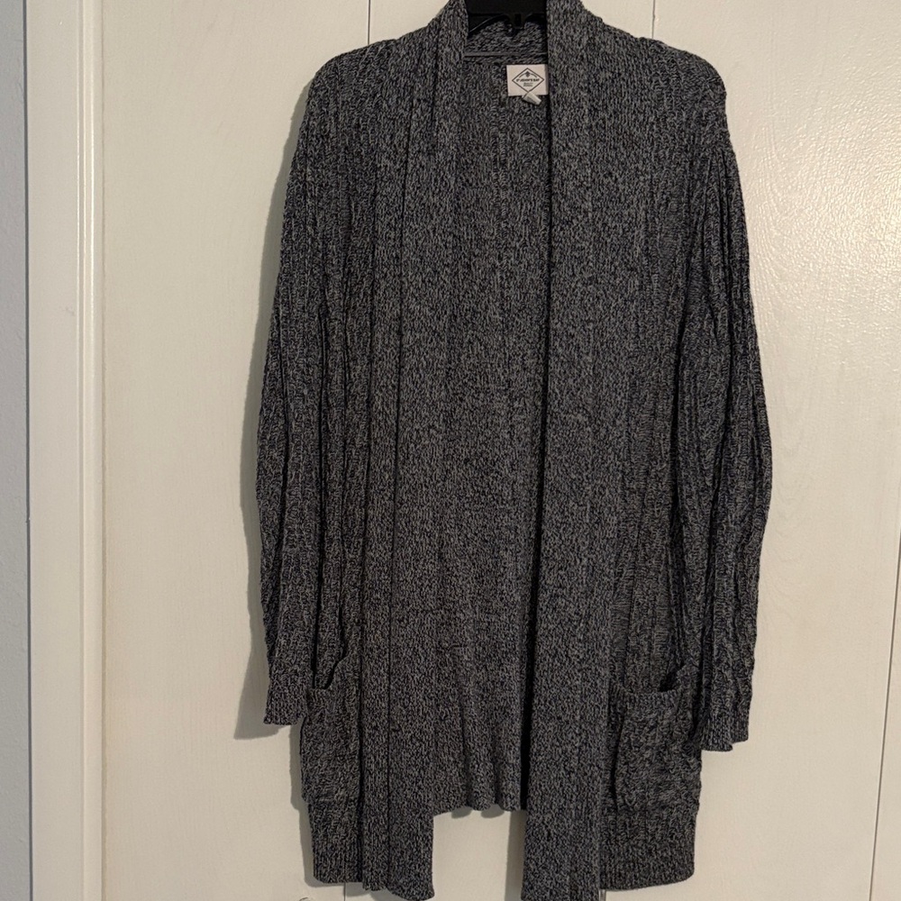 St. John's Bay Charcoal Open-Front Cardigan
